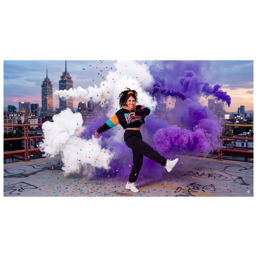 Nube púrpura artística para efectos especiales, sesiones de fotos temáticas y ambientación de festivales