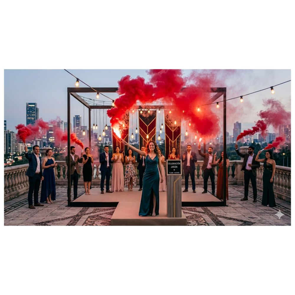 Efecto visual de ambientación en color rojo intenso para fotografía publicitaria y eventos de alto impacto