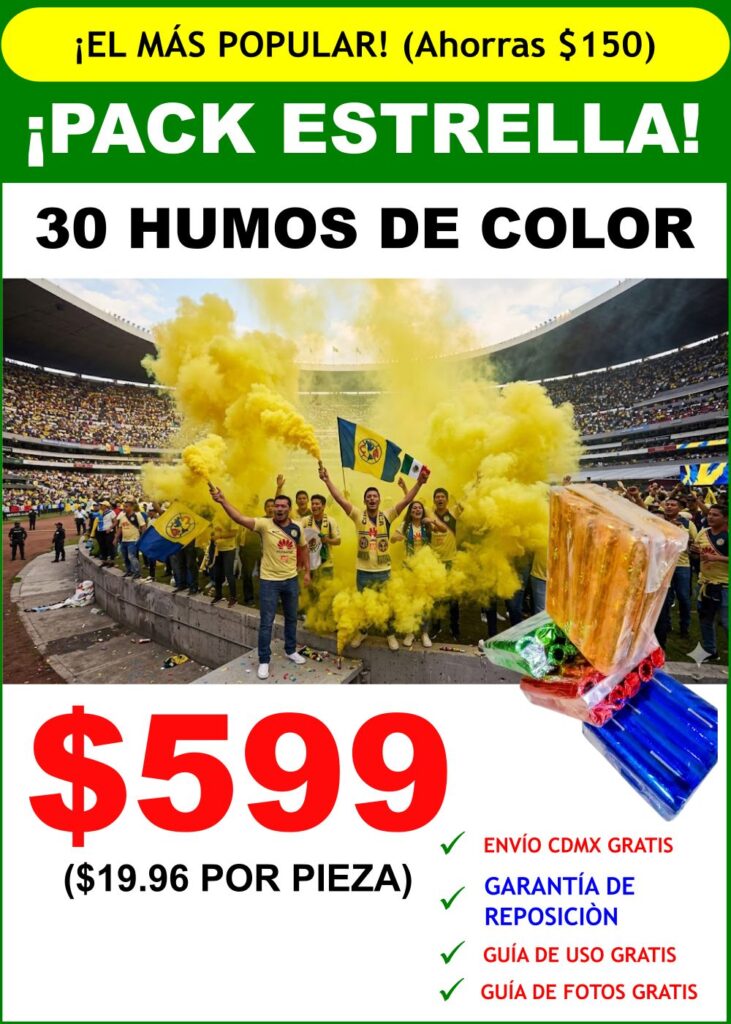 Oferta pack individual 30 humos de color por 599